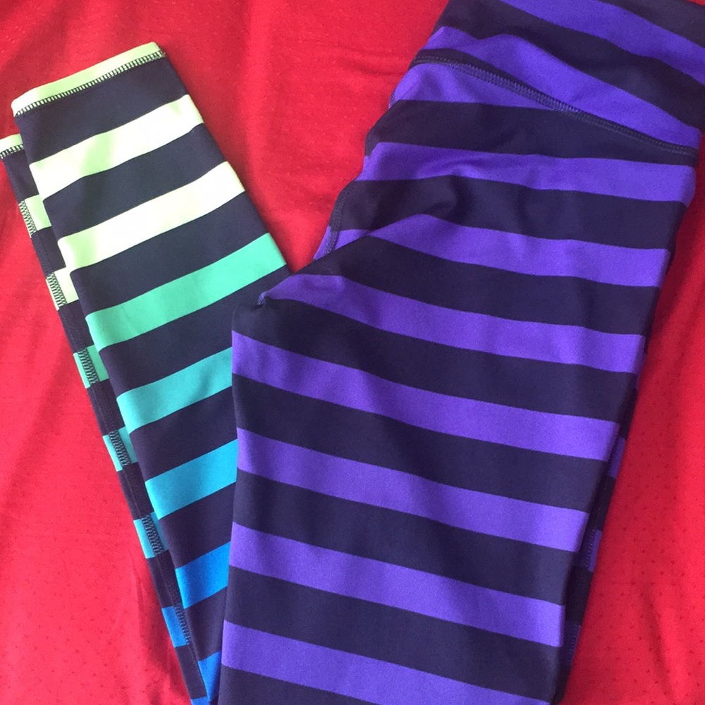 ATHLETA High Rise Bold Stripe Chaturanga Tight
